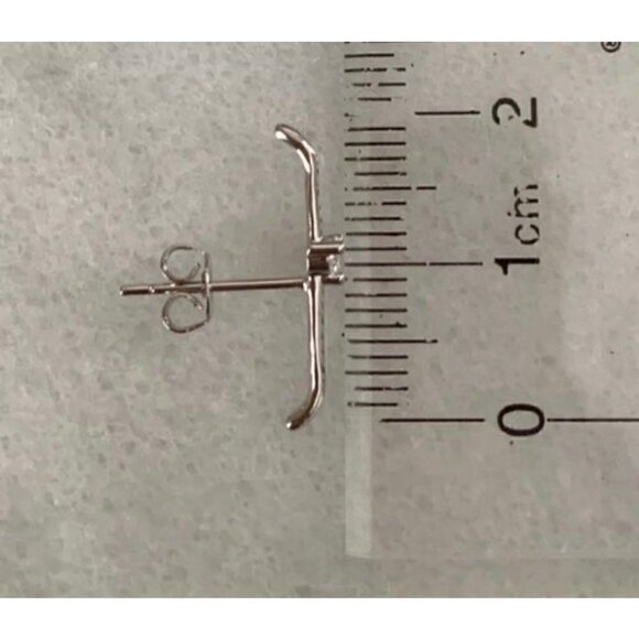 Sterling Silver Crystal Suspender Cuff Huggie Earrings - Picture 3 of 3